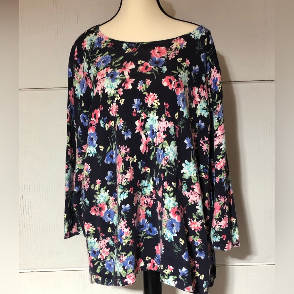 Talbots ladies 2XL top 27” L 24” p2p 3/4 length sleeve